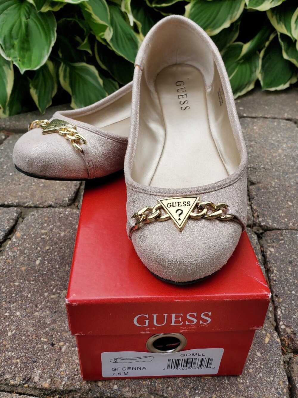 Guess GFGenna Metallic Gold Flats Size 7.5